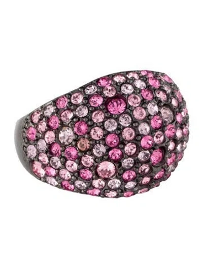 Pre-owned Kenneth Jay Lane Crystal Dome Ring In Multi