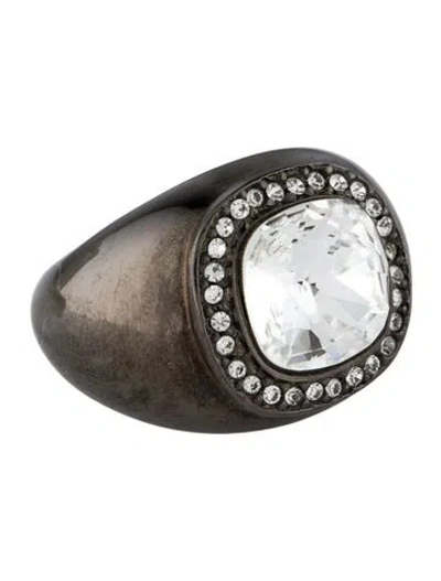 Pre-owned Kenneth Jay Lane Crystal Dome Ring In Multi