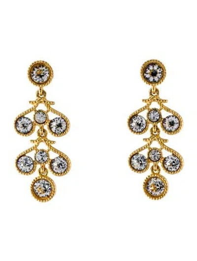 Pre-owned Kenneth Jay Lane Crystal Drop Earrings In Multi