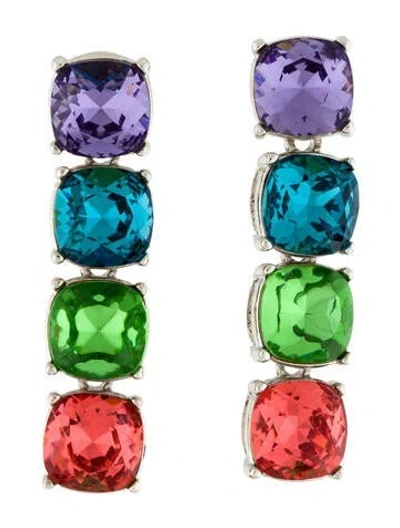 Pre-owned Kenneth Jay Lane Crystal Drop Earrings In Multi