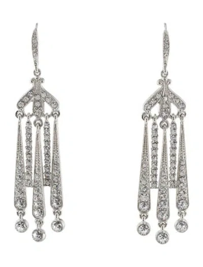 Pre-owned Kenneth Jay Lane Crystal Drop Earrings In Transparent