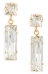 Kenneth Jay Lane Crystal Drop Earrings In White