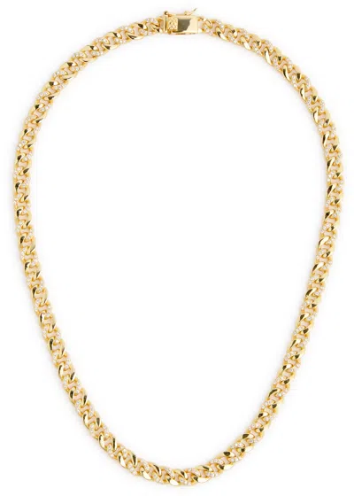 Kenneth Jay Lane Crystal-embellished 14kt Gold-plated Chain Necklace