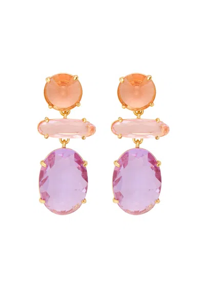 Kenneth Jay Lane Crystal-embellished 22kt Gold-plated Drop Earrings In Multi