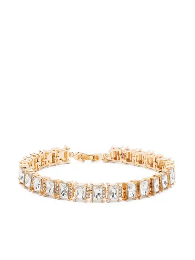 Kenneth Jay Lane Crystal Baguette Tennis Bracelet In Gold