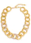 Kenneth Jay Lane Crystal-embellished Chain Necklace In Gold