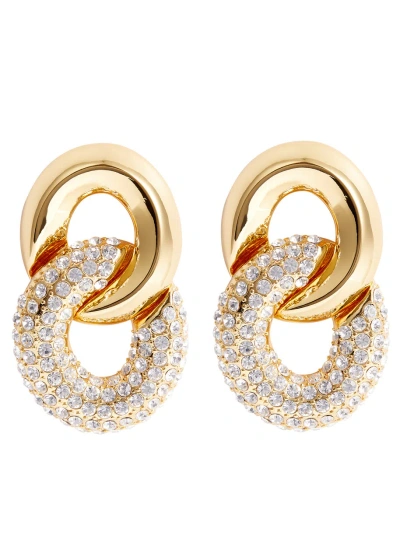 Kenneth Jay Lane Crystal-embellished Drop Earrings In Gold