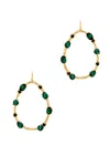 Kenneth Jay Lane Women's Goldtone & Glass Crystal Oval Drop Earrings In Green