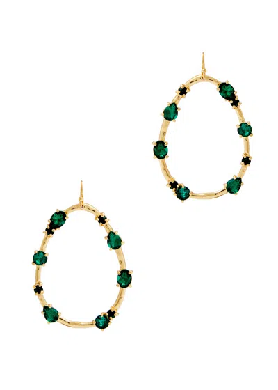 Kenneth Jay Lane Women's Goldtone & Glass Crystal Oval Drop Earrings