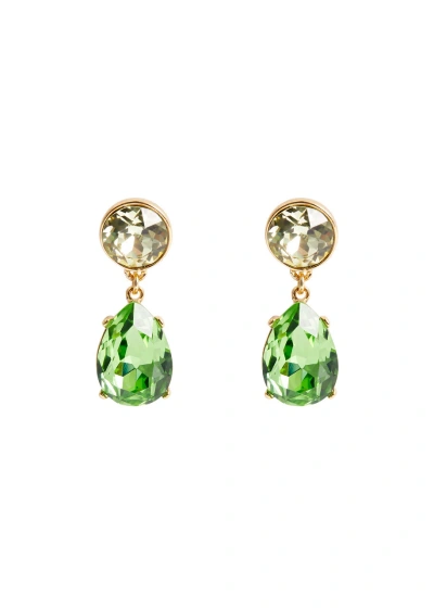 Kenneth Jay Lane Crystal-embellished Drop Earrings In Green