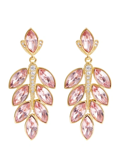 Kenneth Jay Lane Crystal-embellished Drop Earrings In Pink