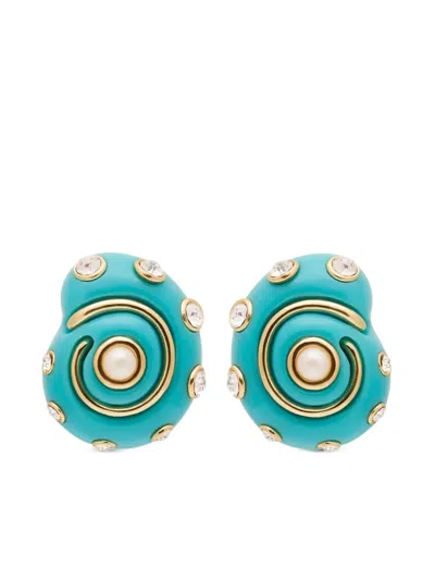 Kenneth Jay Lane Crystal-embellished Earrings In Blue