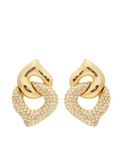 Kenneth Jay Lane Crystal-embellished Earrings In Gold