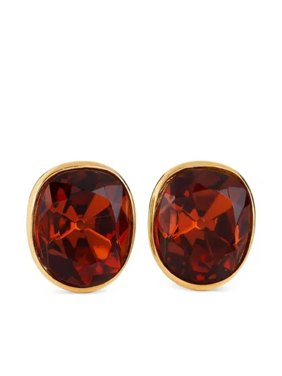 Kenneth Jay Lane Crystal-embellished Earrings In Gold