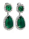 Kenneth Jay Lane Crystal-embellished Earrings In Green