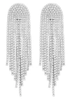 Kenneth Jay Lane Crystal-embellished Fringed Drop Earrings In Silver
