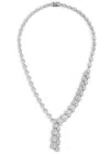 Kenneth Jay Lane Crystal-embellished Rhodium-plated Necklace In Silver