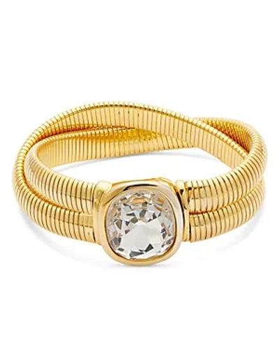 Kenneth Jay Lane Crystal Headlight Bracelet In Gold