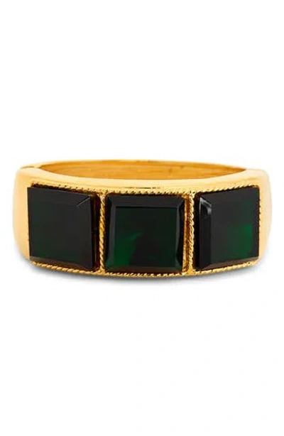 Kenneth Jay Lane Crystal Hinged Bangle Bracelet In Gold