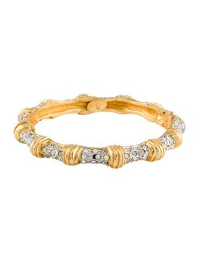 Pre-owned Kenneth Jay Lane Crystal Hinged Bracelet, 7" In Multi