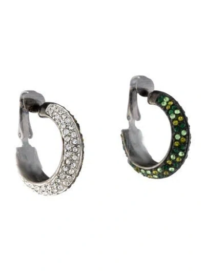 Pre-owned Kenneth Jay Lane Crystal Hoop Earrings