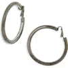 Kenneth Jay Lane Crystal Inlay Hoop Earrings In Gray