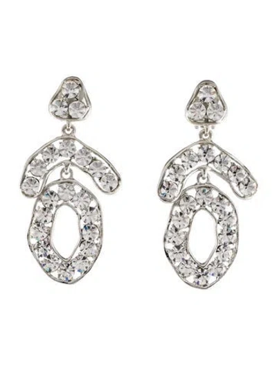 Pre-owned Kenneth Jay Lane Crystal Mixed-shape Clip-on Earrings In Multi