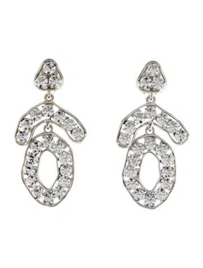 Pre-owned Kenneth Jay Lane Crystal Mixed-shape Clip-on Earrings In Multi