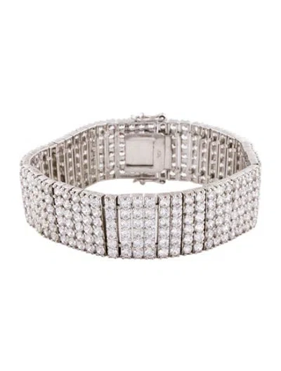 Pre-owned Kenneth Jay Lane Crystal Multi Row Link Bracelet, 7.25"