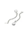 Kenneth Jay Lane Crystal Pear Shoulder Sweeping Drop Earrings In Silver