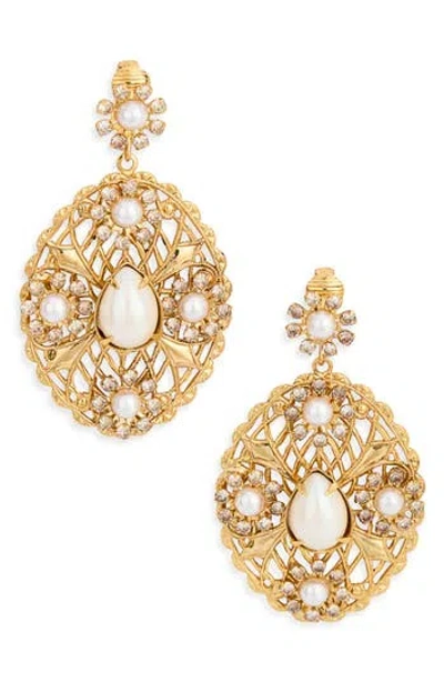 Kenneth Jay Lane Crystal Star Stud Earrings In Gold