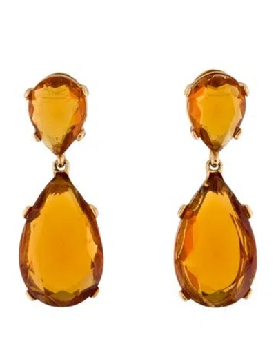 Pre-owned Kenneth Jay Lane Crystal Teardrop Earrings In Multi