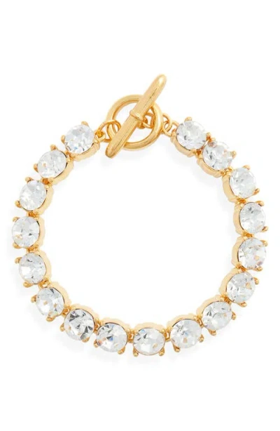 Kenneth Jay Lane Crystal Toggle Bracelet In Gold