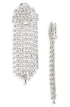 Kenneth Jay Lane Crystal Waterfall Chandelier Earrings In White