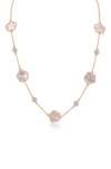 Kenneth Jay Lane Cubic Zirconia & Synthetic Mother-of-pearl Clover Station Necklace