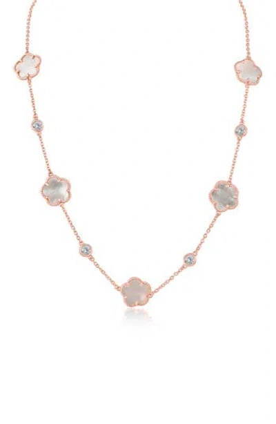 Kenneth Jay Lane Cubic Zirconia & Synthetic Mother-of-pearl Clover Station Necklace