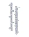 Kenneth Jay Lane Cubic Zirconia Bar Linear Drop Earrings In Metallic