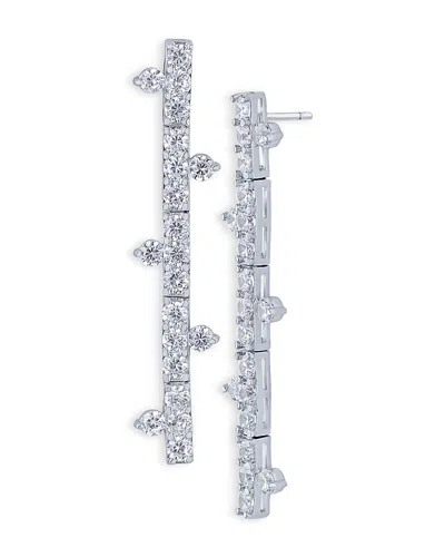 Kenneth Jay Lane Cubic Zirconia Bar Linear Drop Earrings In Metallic