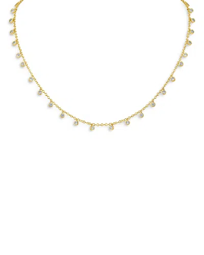 Kenneth Jay Lane Cubic Zirconia Charm Collar Necklace In 14k Gold Plated, 16