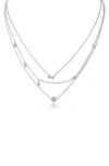 Kenneth Jay Lane Cubic Zirconia Charm Layered Necklace
