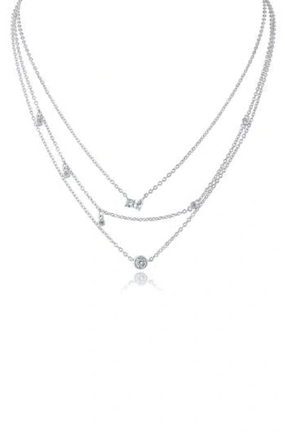 Kenneth Jay Lane Cubic Zirconia Charm Layered Necklace