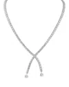 Kenneth Jay Lane Cubic Zirconia Crossover Necklace, 16 In Metallic