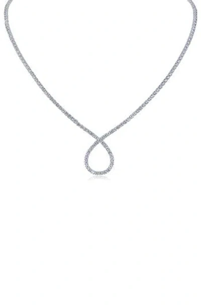 Kenneth Jay Lane Cubic Zirconia Infinity Loop Tennis Necklace