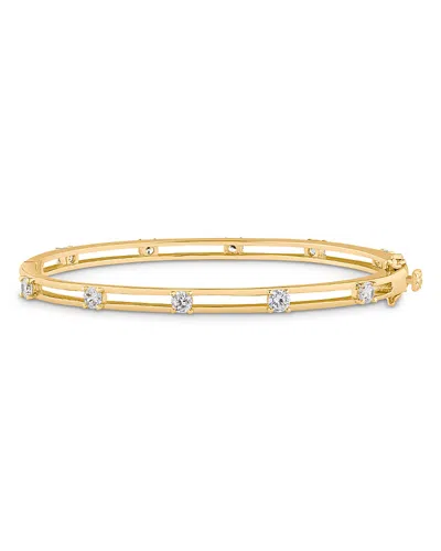 Kenneth Jay Lane Cubic Zirconia Open Bracelet In Gold