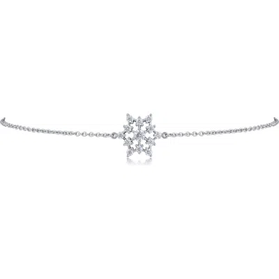 Kenneth Jay Lane Cubic Zirconia Snowflake Station Anklet