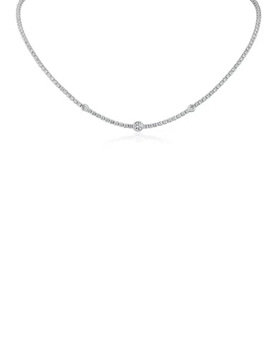 Kenneth Jay Lane Cubic Zirconia Station Tennis Necklace, 16-19 In Burgundy