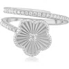 Kenneth Jay Lane Cubic Zirconia Striated Clover Wrap Ring