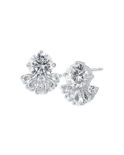 Kenneth Jay Lane Cubic Zirconia Stud Earrings In Gray