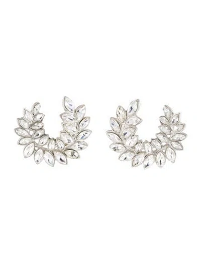 Pre-owned Kenneth Jay Lane Cubic Zirconia Swirl Statement Earrings In Multi