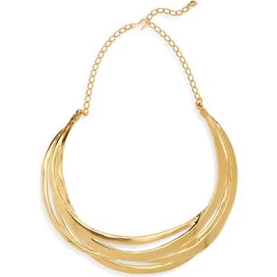 Kenneth Jay Lane Cutout Collar Necklace In Gold